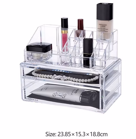 Contenitore organizer per trucco e cura della pelle