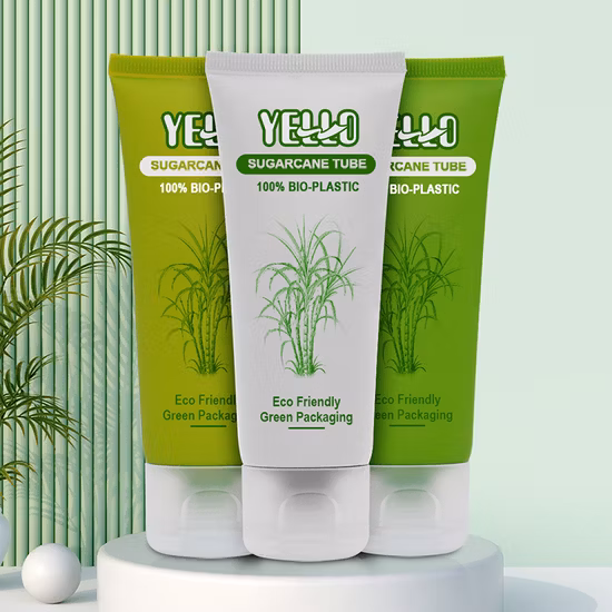 Imballaggio cosmetico ecologico Tubo per lozione di canna da zucchero biodegradabile PCR Tubi per crema cosmetica in plastica vuoti con tappo ribaltabile